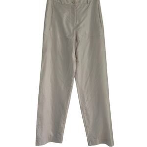 Giorgio Armani Silk Pants Flat Front Trousers Pockets SZ2 Designer Luxury